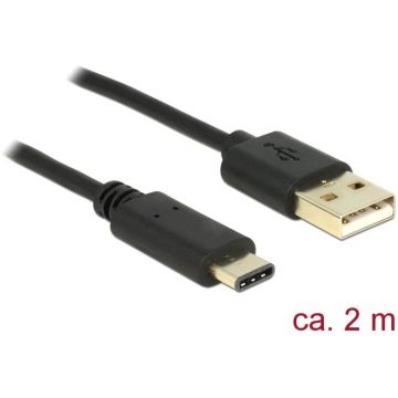 Delock Delock Cable USB 2.0 Type-A male > USB Type-C 2.0 male 2m black