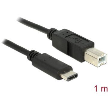 Delock Delock Cable USB Type-C 2.0 male > USB 2.0 Type-B male 1m black