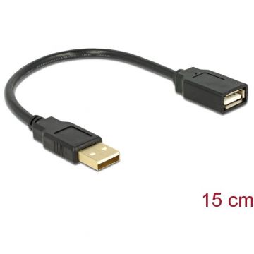 Delock Delock Extension cable USB 2.0 A-A 15 cm male / female