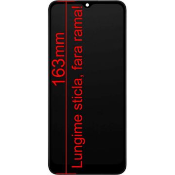 Display Samsung Galaxy A03S A037 cu Rama Display Original Service Pack Negru Black VARIANTA LUNGA CU STICLA 163mm