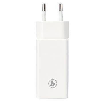 Hama Incarcator GaN, USB-C Power Delivery (PD) + USB-A QC 3.0, 65W, alb