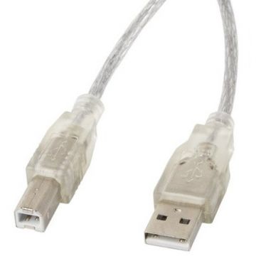 LANBERG Lanberg cable USB 2.0 AM-BM with ferrite transparent 1.8m