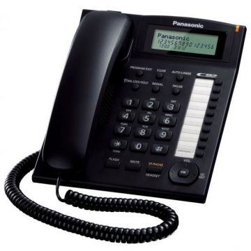 Panasonic Panasonic Telefon cu fir Panasonic KX-TS880FXB, Agenda cu 50 numere, Negru (KX-TS880FXB)