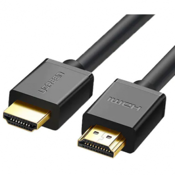 Ugreen CABLU video Ugreen, HD104 HDMI (T) la HDMI (T), rezolutie maxima 4K UHD (3840 x 2160) la 60 Hz, conectori auriti, 1m, negru 10106 (include TV 0.15 lei) - 6957303811069