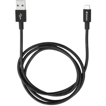 Verbatim CABLU alimentare si date VERBATIM, pt. smartphone, USB 2.0 (T) la Micro-USB 2.0 (T), 1m, premium, cablu metalic, negru, 48863