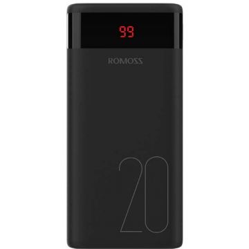 Acumulator extern Ares 20, 20000 mAh, afisaj LED, 10W, Negru