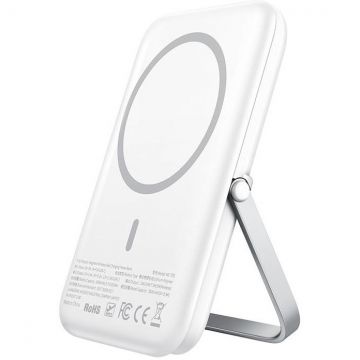 Acumulator extern Baterie externa 5000 mAh magnetica cu functie de incarcator wireless 15W, USB-C 20W, Magsafe, MC-7051, Alb Acumulator extern Baterie externa 5000 mAh magnetica cu functie de incarcator wireless 15W, USB-C 20W, Magsafe, MC-7051, Alb