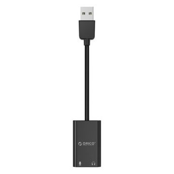 Adaptor audio HUB 2-in-1 Orico SKT2, 10 cm, Negru
