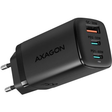 AXAGON Incarcator retea AXAGON, ACU-DPQ65 GaN, QC 3.0, 65W, Negru