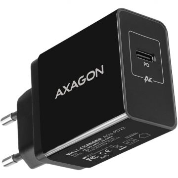 AXAGON Incarcator retea AXAGON ACU-PD22, Smart Charging, 1x 5V/3A USB Type-C port, PD, Negru