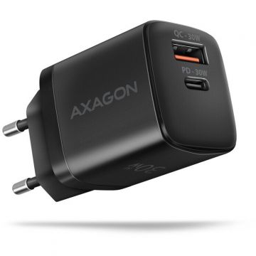 AXAGON Incarcator retea AXAGON ACU-PQ30, PD 3.0, QC 4+, 1x USB-C, 1x USB-A, 30 W, negru