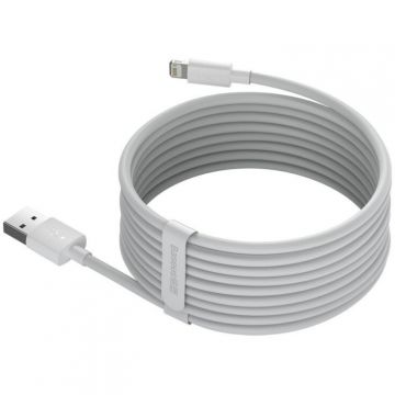 BASEUS Cablu date si incarcare Baseus USB-A - Lightning, 18W, 1.5m, Alb