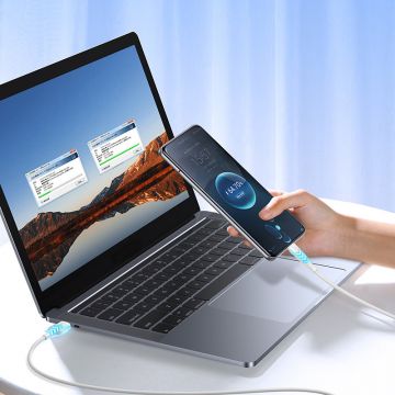 Cablu date USB la USB-C 6A pentru incarcare rapida si transfer date Joyroom S-1060M12, 1m, Alb
