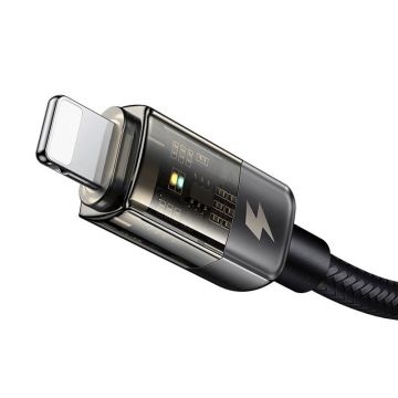 Cablu pentru incarcare si transfer date Mcdodo CA-3140, USB/Lightning, 12W, 3A, 1.2m, Indicator LED, Negru