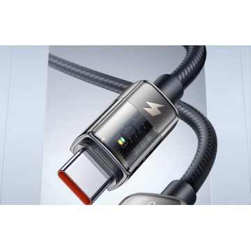 Cablu pentru incarcare si transfer date Mcdodo CA-3151, USB/USB-C, 66W / 100W, 6A, 1.8m, Indicator LED, Negru