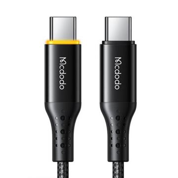 Cablu pentru incarcare si transfer date Mcdodo CA-3460, Indicator LED, USB-C/USB-C, 100W, 5A, 1.2m, Negru