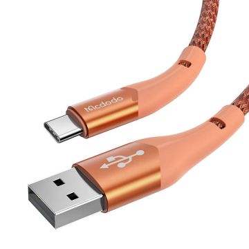 Cablu pentru incarcare si transfer date Mcdodo CA-7962 Magnificence Indicator LED, USB/USB-C, 3A, 1m, Portocaliu