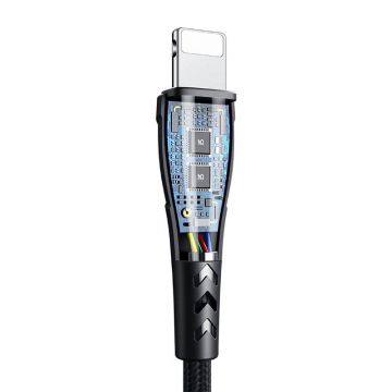 Cablu pentru incarcare si transfer date Mcdodo Omega CA-7440, USB/Lightning, 2.4A, 0.2m, Negru