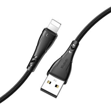Cablu pentru incarcare si transfer date Mcdodo Omega CA-7441, USB/Lightning, 2.4A, 1.2m, Negru