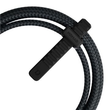 Cablu pentru incarcare si transfer de date 3 in 1 NOMAD Kevlar, USB - USB Type-C/Lightning/Micro-USB, 1.5m, Negru