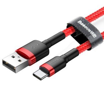 Cablu pentru incarcare si transfer de date Baseus Cafule USB/USB Type-C 1m Rosu