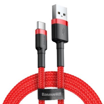 Cablu pentru incarcare si transfer de date Baseus Cafule USB/USB Type-C 3m Rosu