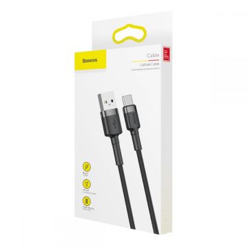 Cablu pentru incarcare si transfer de date Baseus Cafule USB/USB Type-C 50cm Negru/Gri