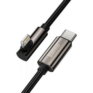 Cablu pentru incarcare si transfer de date Baseus Legend Elbow, USB Type-C/Lightning, 20W, 1m, Negru