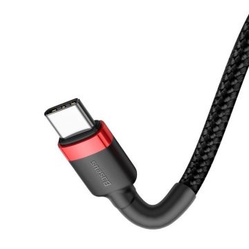 Cablu pentru incarcare si transfer de date Baseus PD60W 2xUSB Type-C 1m Negru/Rosu