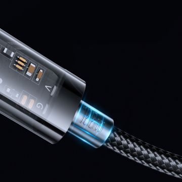 Cablu pentru incarcare si transfer de date Joyroom S-CC100A12, 2x USB Type-C, PD 100W, 1.2m, Negru
