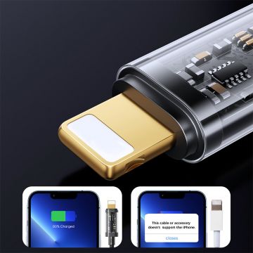 Cablu pentru incarcare si transfer de date Joyroom S-CL020A12, USB Type-C/Lightning, PD 20W, 1.2m, Negru