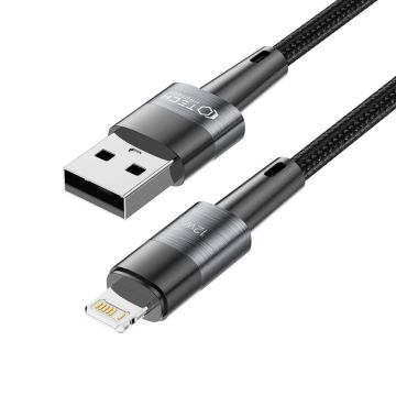 Cablu pentru incarcare si transfer de date TECH-PROTECT UltraBoost, USB/Lightning, 12W, 2.4A, 1m, Gri