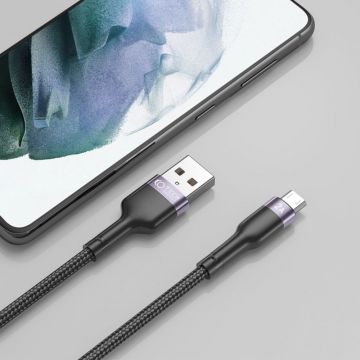 Cablu pentru incarcare si transfer de date TECH-PROTECT UltraBoost, USB/Micro-USB, 2.4A, 25cm, Negru
