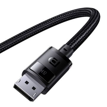 Cablu video Baseus High Definition, DisplayPort tata - DisplayPort tata, 8K, 60Hz, HDR, 3D, 32Gbps, 1m, Negru