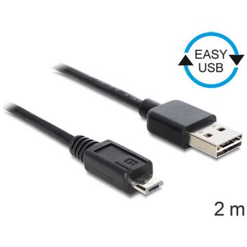 Delock Delock Cable EASY-USB 2.0-A male > Micro USB 2.0 male 2 m