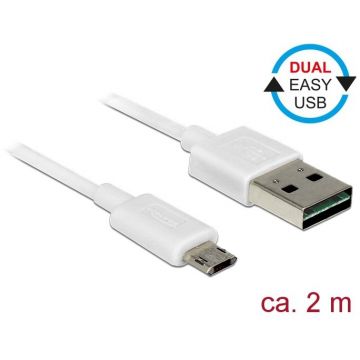 Delock Delock Cable Easy USB 2.0 type-A male > Easy USB 2.0 type Micro-B male 2m white