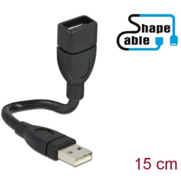 Delock Delock Cable USB 2.0 A male > USB 2.0 A female ShapeCable 0.15 m