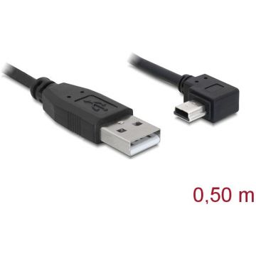Delock Delock Cable USB 2.0-A male > USB mini-B 5pin male angled 0.5 m