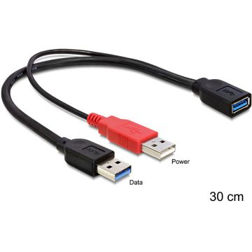 Delock Delock cable USB 3.0-A female > USB 3.0-A male + USB 2.0-A male