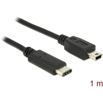 Delock Delock Cable USB Type-C™ 2.0 male > USB 2.0 type Mini-B male 1m black