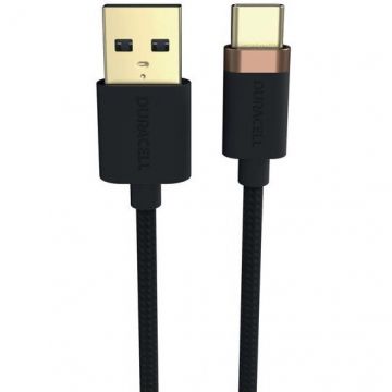 Duracell Cablu de date Duracell USB6061A, USB-A - USB Type-C, 5V/3A, 1m, Negru