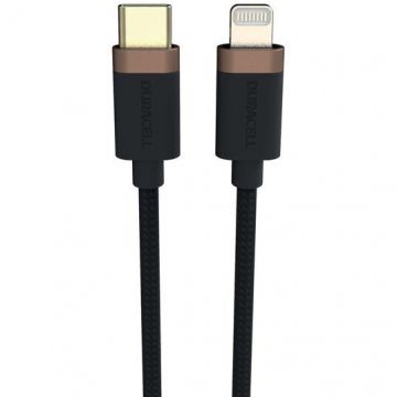 Duracell Cablu de date Duracell USB9012A, USB-C - Lightning, 1m, Negru