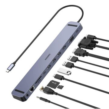 Hub multifuntional 11in1 Choetech Hub-M20 USB-C 100W PD Gri