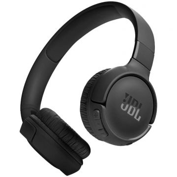 JBL Casti audio wireless on-ear JBL Tune 520BT, JBL Pure Bass Sound, Bluetooth 5.3, Conexiune multi-point, Asistent vocal, Negru