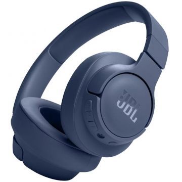 JBL Casti audio wireless over-ear JBL Tune 720BT, JBL Pure Bass Sound, Bluetooth 5.3, Conexiune multi-point, Asistent vocal, Albastru