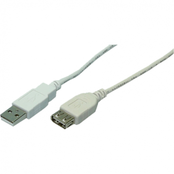 logilink Cablu LogiLink CU0010, USB 2.0 Male - USB 2.0 Female, 1.8m, White