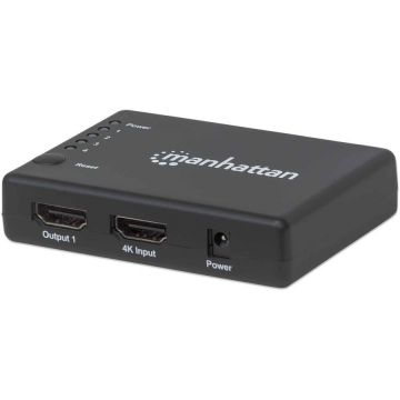 MANHATTAN Splitter Manhattan AV HDMI 1xIN 4xOUT, 4K@30Hz, Negru