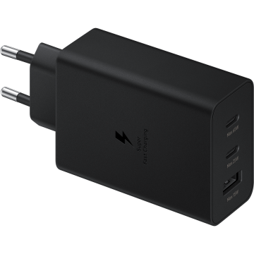 Samsung Incarcator retea USB Samsung Trio, Quick Charge, 65W, 1 x USB - 2 x USB Type-C, Negru EP-T6530NBEGEU