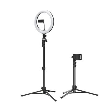 Selfie stick cu trepied si iluminare BlitzWolf BW-STB2, 135cm, 5500K, Negru