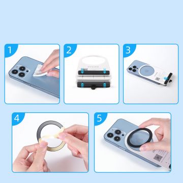 Set 2 adaptoare Joyroom Metal Magnetic compatibil cu functia MagSafe, Roz
